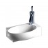 WHI-WHKN1136 Isabella rectangular wall mount basin with integrated oval bowl and right offset single faucet hole