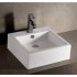 WHI-WHKN4051 Isabella square wall mount basin with overflow, single faucet hole and rear center drain