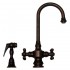 WHI-WHKSDCR3-8104-MB Vintage III dual handle entertainment/prep faucet with short gooseneck swivel spout, cross handles and solid brass side spray