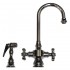 WHI-WHKSDCR3-8104-C Vintage III dual handle entertainment/prep faucet with short gooseneck swivel spout, cross handles and solid brass side spray