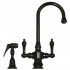 WHI-WHKSDLV3-8104-ORB Vintage III dual handle entertainment/prep faucet with short gooseneck swivel spout, lever handles and solid brass side spray
