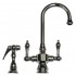 WHI-WHKSDLV3-8104-C Vintage III dual handle entertainment/prep faucet with short gooseneck swivel spout, lever handles and solid brass side spray