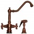 WHI-WHKSDTCR3-8201-ACO Vintage III dual handle faucet with long traditional swivel spout, cross handles and solid brass side spray