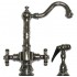 WHI-WHKSDTCR3-8204-C Vintage III dual handle entertainment/prep faucet with short traditional swivel spout, cross handles and solid brass side spray