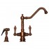 WHI-WHKSDTLV3-8201-ACO Vintage III dual handle faucet with long traditional swivel spout, lever handles and solid brass side spray