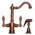 WHI-WHKSDTLV3-8204-ACO Vintage III dual handle entertainment/prep faucet with short traditional swivel spout, lever handles and solid brass side spray