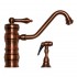 WHI-WHKTSL3-2200-ACO Vintage III single lever faucet with traditional swivel spout and solid brass side spray