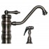 WHI-WHKTSL3-2200-BN Vintage III single lever faucet with traditional swivel spout and solid brass side spray