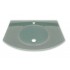 WHI-WHLOOM-C New Generation arched 1/2" matte glass counter top with integrated round basin - polished stainless steel angular wall mount