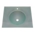 WHI-WHLOOM-F New Generation square 1/2" matte glass counter top with integrated round basin - polished stainless steel angular wall mount