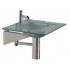 WHI-WHLOOM-I New Generation square 1/2" matte glass counter top with integrated square basin - polished stainless steel angular