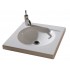 WHI-WHLOW New Generation LOW - square porcelain drop-in unit with round integrated basin. For wall mount installation, the Low Support is required.