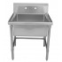 WHI-WHLS2424 Noah's Collection Brushed Stainless Steel square commercial freestanding laundry/utility sink