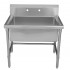 WHI-WHLS3618 Noah's Collection Brushed Stainless Steel large commercial freestanding laundry/utility sink