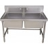 WHI-WHLSDB4020 Noah's Collection Brushed Stainless Steel double bowl commercial freestanding laundry/utility sink