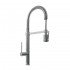 WHI-WHLX78557S-C Metrohaus commercial single hole faucet with flexible spout, pull-down spray head swivel support bar and lever handle
