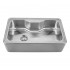 WHI-WHNAPA3016 Noah's Collection Brushed Stainless Steel single bowl drop-in sink with a seamless customized front apron