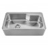 WHI-WHNAPB3016 Noah's Collection Brushed Stainless Steel single bowl drop-in sink with a seamless customized front apron