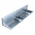 WHI-WHNCD72 Double bowl wall mount utility sink with left bowl 2 1/2 far right center drain  and right bowl 2 inch offset drain