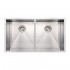 WHI-WHNCM3720EQ Noah's Collection Brushed Stainless Steel commercial double bowl undermount sink