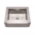 WHI-WHNCMAP3026 Noah's Collection Brushed Stainless Steel commercial single bowl sink with a decorative notched front apron