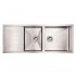 WHI-WHNCMD5221 Noah's Collection Brushed Stainless Steel commercial single bowl reversible under mount sink with an integral drain board