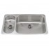 WHI-WHNDBU3118GDL Noah's Collection Brushed Stainless Steel double bowl undermount disposal sink