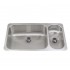WHI-WHNDBU3118GDR Noah's Collection Brushed Stainless Steel double bowl undermount disposal sink