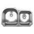 WHI-WHNDBU3220 Noah's Collection Brushed Stainless Steel double bowl undermount sink