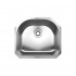 WHI-WHNU2119 Noah's Collection Brushed Stainless Steel single bowl (D-bowl) undermount sink