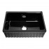WHI-WHQ330-BLACK Quatro Alcove reversible fireclay sink with fluted front apron and decorative 2 1/2" lip one side and  2" lip on other
