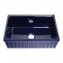 WHI-WHQ330-BLUE Quatro Alcove reversible fireclay sink with fluted front apron and decorative 2 1/2" lip one side and  2" lip on other