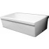 WHI-WHQ530-WHITE Quatro Alcove reversible fireclay sink with decorative 2 1/2" lip on one side and 2" lip on other