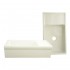 WHI-WHQD540-BISCUIT Large Quatro Alcove reversible fireclay sink with integral drain board and decorative 2 1/2" lip on both sides