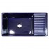 WHI-WHQD540-BLUE Large Quatro Alcove reversible fireclay sink with integral drain board and decorative 2 1/2" lip on both sides