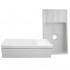 WHI-WHQD540-WHITE Large Quatro Alcove reversible fireclay sink with integral drain board and decorative 2 1/2" lip on both sides
