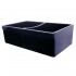 WHI-WHQDB532-BLUE Quatro Alcove reversible double bowl fireclay sink with 2" lip on one side and 2 1/2" lip on other