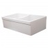 WHI-WHQDB532-WHITE Quatro Alcove reversible double bowl fireclay sink with 2" lip on one side and 2 1/2" lip on other