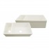 WHI-WHQDB542-BISCUIT Large Quatro Alcove reversible bowl and half fireclay sink with decorative 2 1/2" lip on both sides