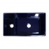 WHI-WHQDB542-BLUE Large Quatro Alcove reversible bowl and half fireclay sink with decorative 2 1/2" lip on both sides