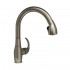 WHI-WHUS591M-BN Metrohaus single hole faucet with gooseneck swivel spout and curved lever handle