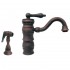 WHI-WHVEG3-1098-MB Vintage III single lever entertainment/prep faucet with traditional swivel spout and solid brass side spray